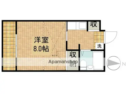 コナビック上西(1K/4階)の間取り写真