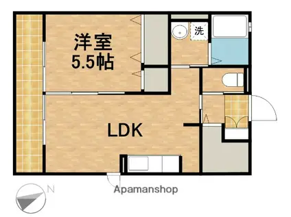 ESPERANCEⅡ(1LDK/2階)の間取り写真
