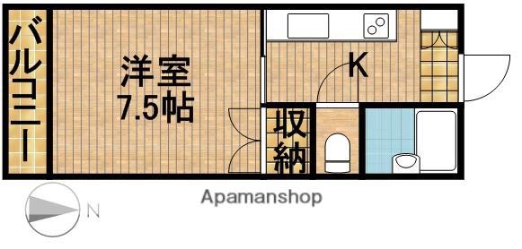 コスモス10(1K/1階)の間取り写真