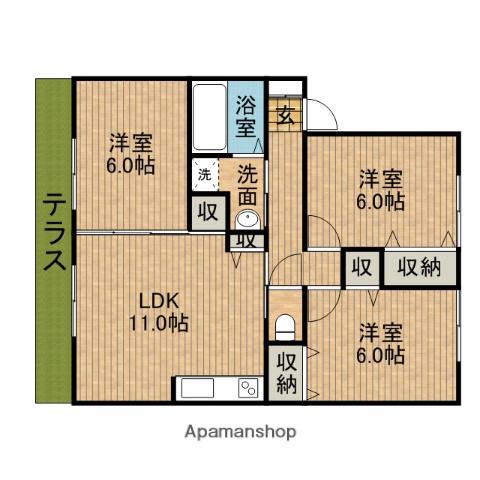 エスポワール 33(3LDK/1階)の間取り写真