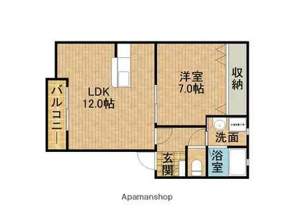 ヴェルデⅡ(1LDK/1階)の間取り写真