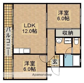 サンシティーC(2LDK/2階)の間取り写真