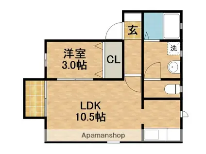 コートフリッシュ(1LDK/2階)の間取り写真