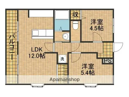 SPOON掛川(2LDK/3階)の間取り写真