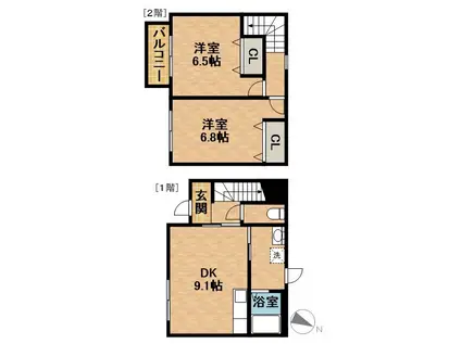 ブランシェ エスペランサ(2DK)の間取り写真