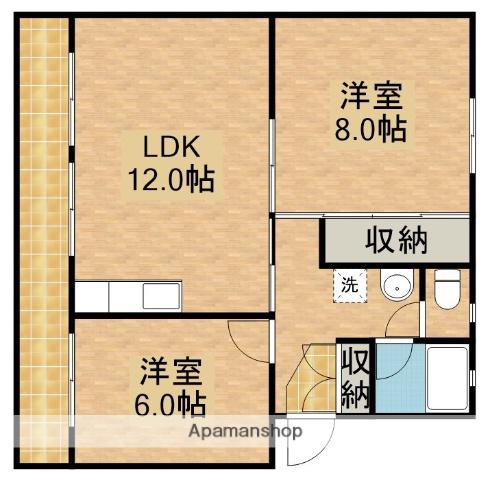 積志ハイツ(2LDK/2階)の間取り写真