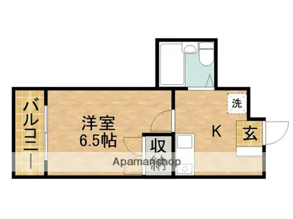 城北セブンティーン(1K/1階)の間取り写真