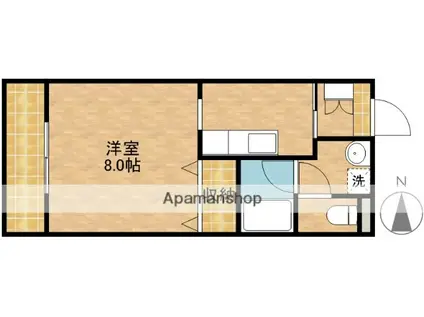 オリオンアパートメント(1K/4階)の間取り写真