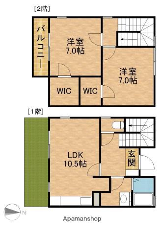グリーンヒル新原B(2LDK)の間取り写真