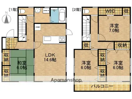 東海道本線 浜松駅 バス乗車時間:10分 西高入口バス停で下車 徒歩5分 2階建 築19年(3LDK)の間取り写真