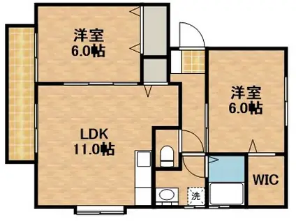 SOURCE Ⅱ(2LDK/2階)の間取り写真