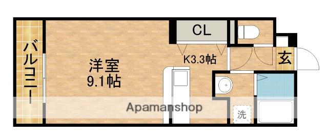 ジュリアーノⅠ(1K/2階)の間取り写真