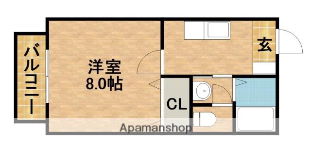 ひくまのハウスA(1K/2階)の間取り写真