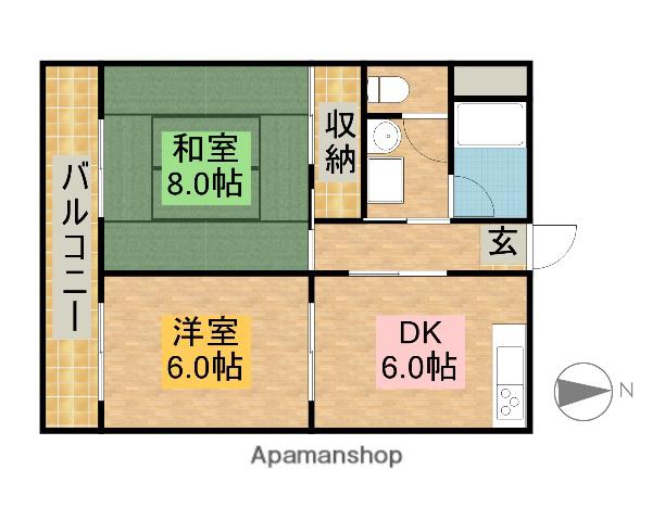 中央ハイツ(2DK/2階)の間取り写真