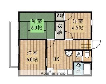 サンビレッチC(3DK/2階)の間取り写真