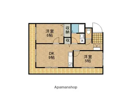 メゾン琢磨 Ⅱ(2DK/4階)の間取り写真