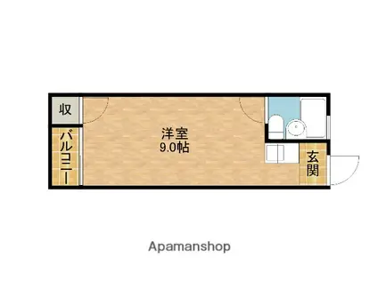 パークハイツ(1K/3階)の間取り写真