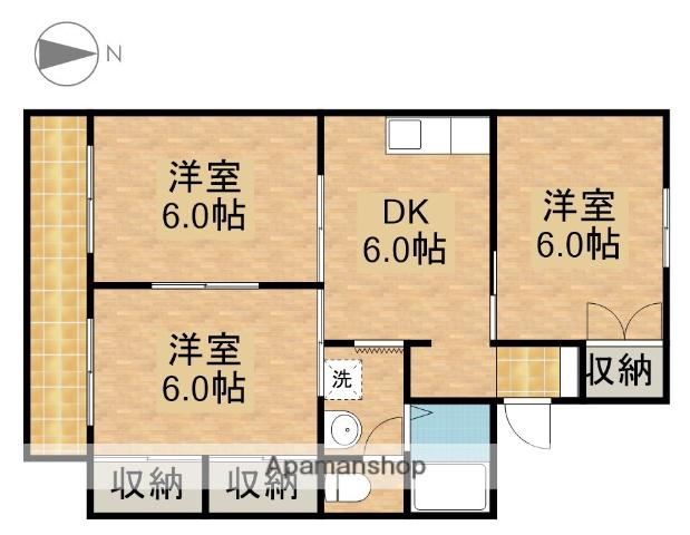 セジュール高井B(3DK/2階)の間取り写真