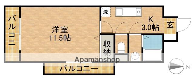 モンレーヴ葵東Ⅱ(1K/6階)の間取り写真