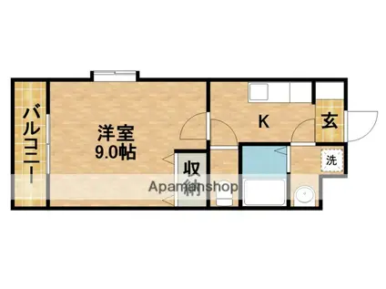 ライク・キャスケット(1K/1階)の間取り写真