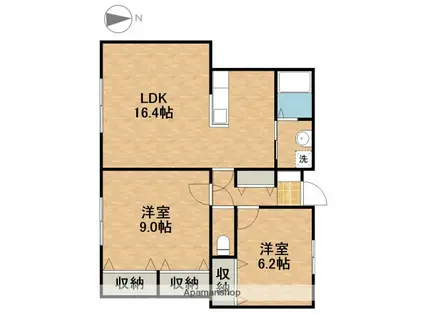 ブルーム(2LDK/1階)の間取り写真