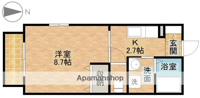 アルスハタゴ(1K/1階)の間取り写真