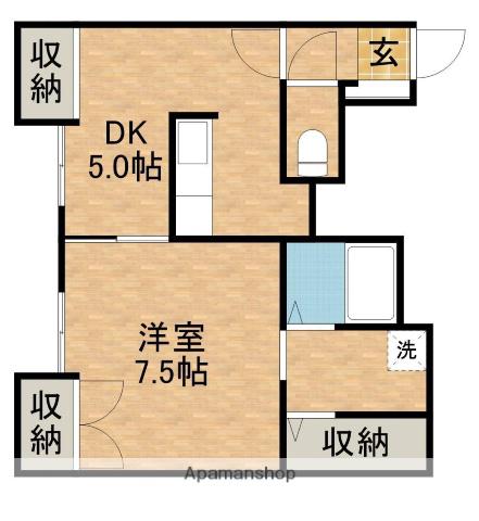 コーアビル(1DK/3階)の間取り写真
