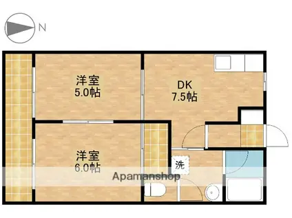 コンフォール(2DK/1階)の間取り写真