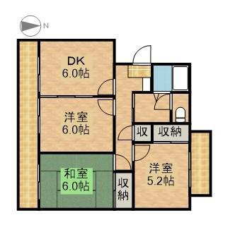 ベルスウィング(3DK/3階)の間取り写真