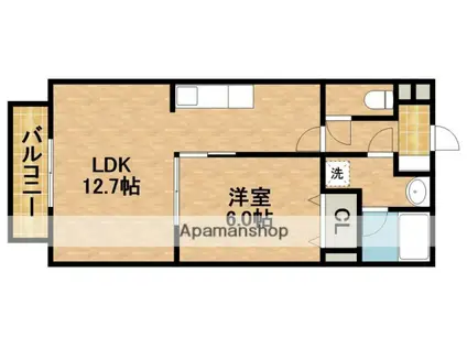 GRAND COLLINE(1LDK/1階)の間取り写真