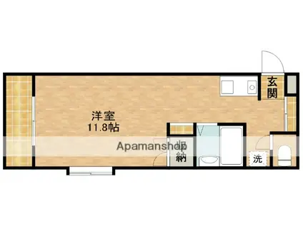 アップル第3マンション(1K/2階)の間取り写真