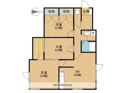 REGART佐鳴台(3DK/2階)の間取り写真