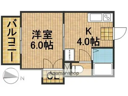 ラウム・ブリランテ(1K/1階)の間取り写真