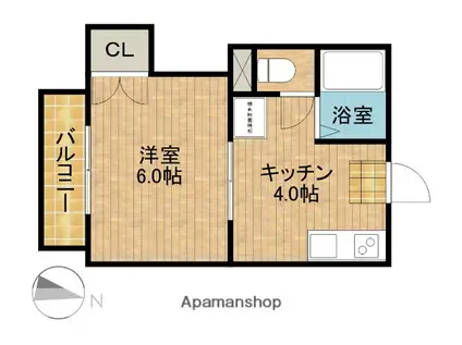 ラウム・ブリランテ(1K/1階)の間取り写真