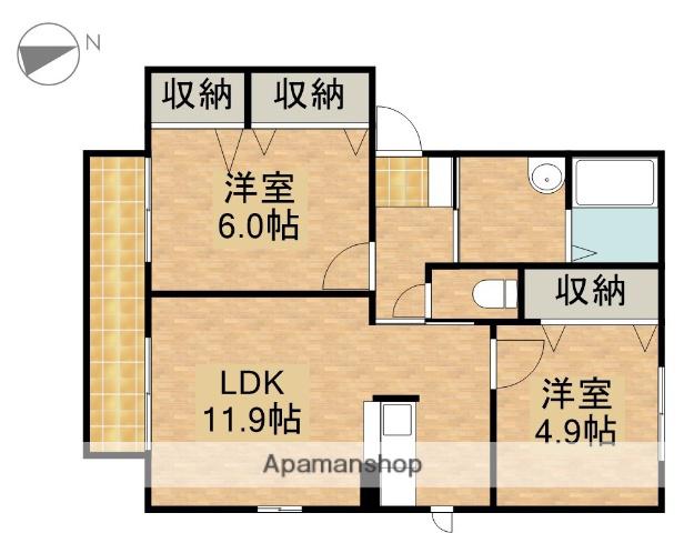 グレースTOSHO(2LDK/2階)の間取り写真