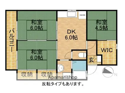 コーポヴァレンシャ(3DK/1階)の間取り写真