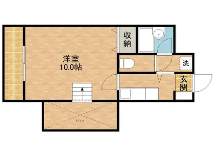 アビタシオン(1K/2階)の間取り写真