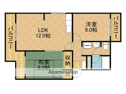 メゾンスーブニール(2LDK/1階)の間取り写真