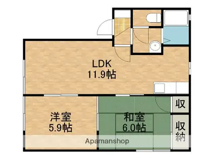 みそら B(2LDK/1階)の間取り写真
