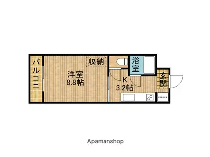 サングリエⅢ(1K/3階)の間取り写真