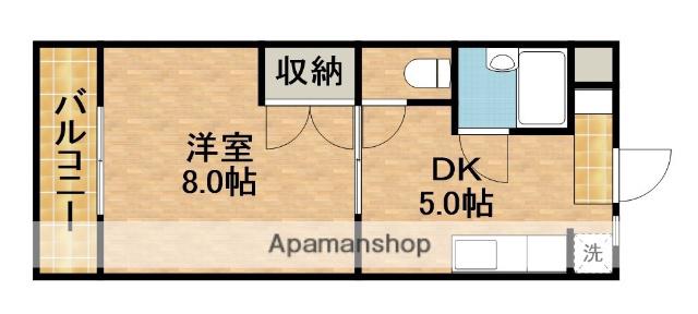 メゾーネマルクⅠ(1DK/3階)の間取り写真