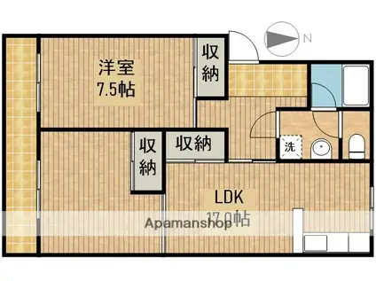 マンションカメリア1(1LDK/3階)の間取り写真