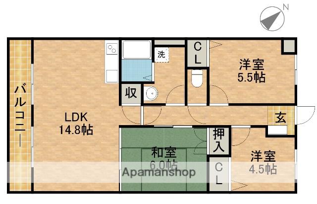 エスペランサAOI(3LDK/1階)の間取り写真