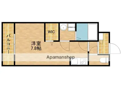 フレッシュタウンスギモト(1K/4階)の間取り写真