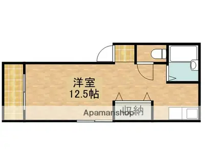 サンライズ弥栄(ワンルーム/2階)の間取り写真