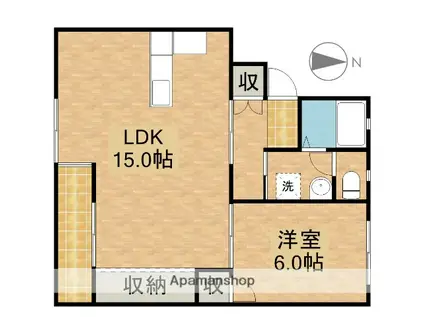 恵三コーポ(1LDK/2階)の間取り写真