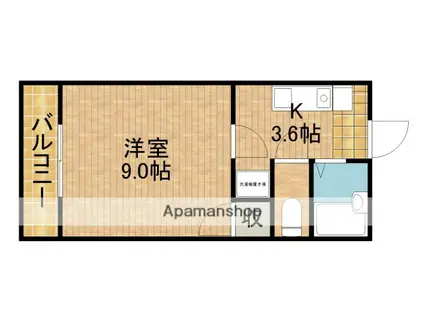 メゾンルーブル(1K/1階)の間取り写真