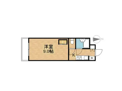 クロシェットⅠ(1K/2階)の間取り写真