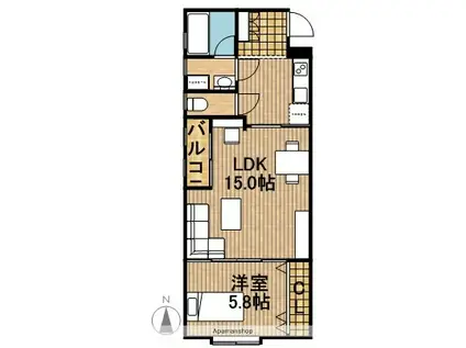 グレイスビル(1LDK/2階)の間取り写真