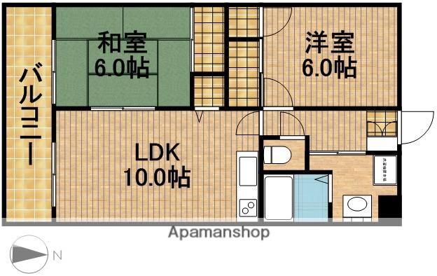 ボヌール上西Ⅲ(2LDK/3階)の間取り写真